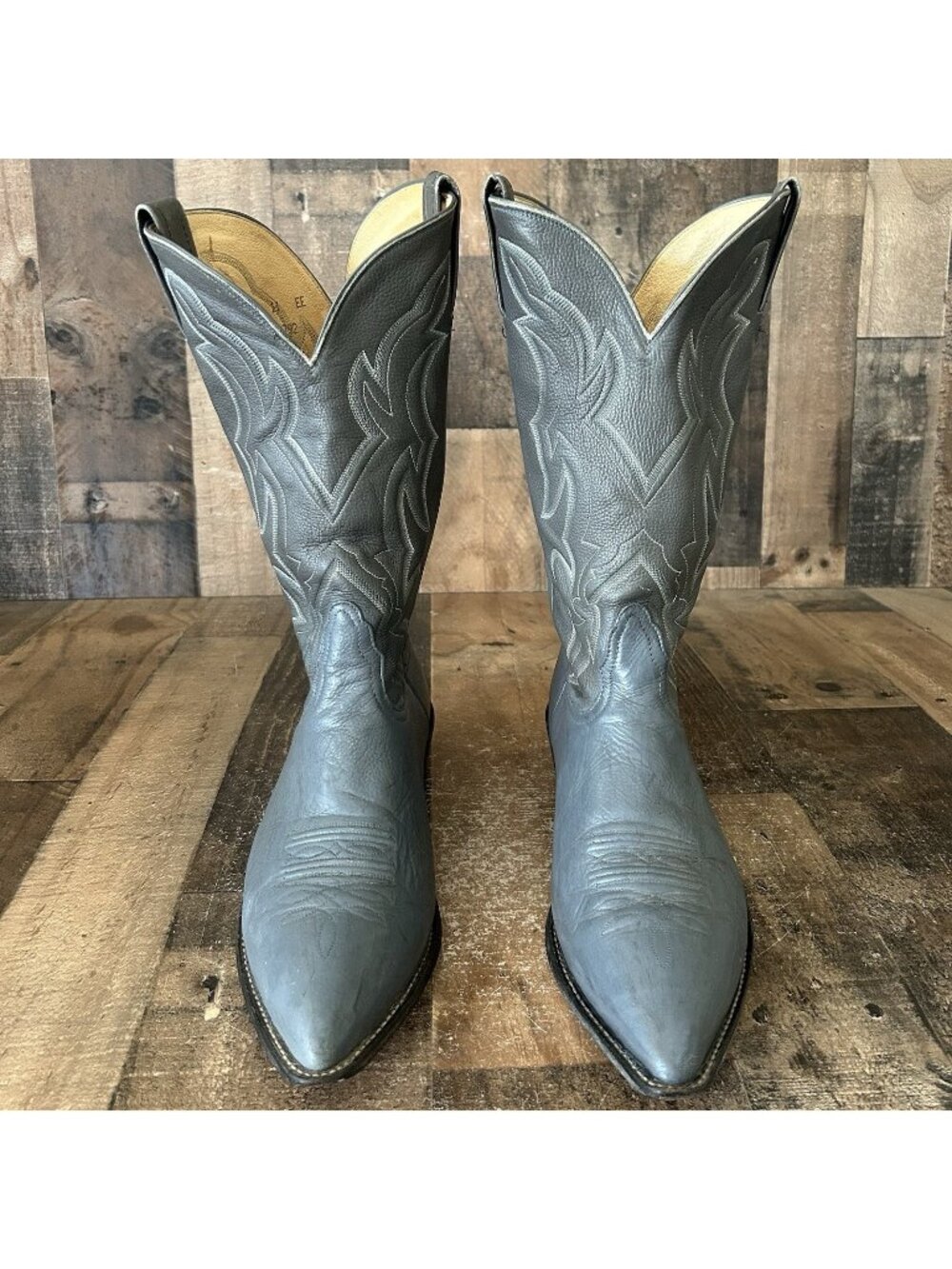 Nocona Vintage Gray Pointed Toe Western Cowboy Boots Mens 11 EE